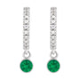 Sapphire Row Natural Gemstone & Diamond Pavé Hoop Earrings - Emerald, 14K White Gold (view 2)