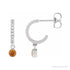 Sapphire Row Natural Gemstone & Diamond Pavé Hoop Earrings - Citrine, Platinum