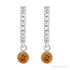 Sapphire Row Natural Gemstone & Diamond Pavé Hoop Earrings - Citrine, Platinum (view 2)