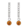 Sapphire Row Natural Gemstone & Diamond Pavé Hoop Earrings - Citrine, Platinum (view 2)