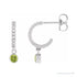 Sapphire Row Natural Gemstone & Diamond Pavé Hoop Earrings - Peridot, Platinum