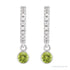 Sapphire Row Natural Gemstone & Diamond Pavé Hoop Earrings - Peridot, Platinum (view 2)