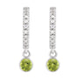 Sapphire Row Natural Gemstone & Diamond Pavé Hoop Earrings - Peridot, Platinum (view 2)
