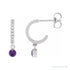 Sapphire Row Natural Gemstone & Diamond Pavé Hoop Earrings - Amethyst, 14K White Gold