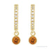 Sapphire Row Natural Gemstone & Diamond Pavé Hoop Earrings - Citrine, 14K Yellow Gold (view 2)