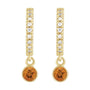 Sapphire Row Natural Gemstone & Diamond Pavé Hoop Earrings - Citrine, 14K Yellow Gold (view 2)