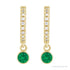Sapphire Row Natural Gemstone & Diamond Pavé Hoop Earrings - Emerald, 14K Yellow Gold (view 2)