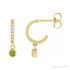 Sapphire Row Natural Gemstone & Diamond Pavé Hoop Earrings - Peridot, 14K Yellow Gold