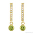 Sapphire Row Natural Gemstone & Diamond Pavé Hoop Earrings - Peridot, 14K Yellow Gold (view 2)