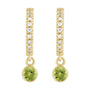 Sapphire Row Natural Gemstone & Diamond Pavé Hoop Earrings - Peridot, 14K Yellow Gold (view 2)