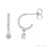 Sapphire Row Natural Gemstone & Diamond Pavé Hoop Earrings - White Sapphire, Platinum
