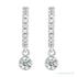 Sapphire Row Natural Gemstone & Diamond Pavé Hoop Earrings - White Sapphire, Platinum (view 2)