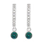 Sapphire Row Natural Gemstone & Diamond Pavé Hoop Earrings - Alexandrite, Platinum (view 2)