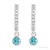 Sapphire Row Natural Gemstone & Diamond Pavé Hoop Earrings - Blue Zircon, Platinum (view 2)