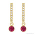 Sapphire Row Natural Gemstone & Diamond Pavé Hoop Earrings - Ruby, 14K Yellow Gold (view 2)
