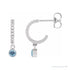 Sapphire Row Natural Gemstone & Diamond Pavé Hoop Earrings - Aquamarine, Platinum