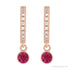Sapphire Row Natural Gemstone & Diamond Pavé Hoop Earrings - Ruby, 14K Rose Gold (view 2)