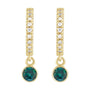 Sapphire Row Natural Gemstone & Diamond Pavé Hoop Earrings - Alexandrite, 14K Yellow Gold (view 2)