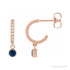 Sapphire Row Natural Gemstone & Diamond Pavé Hoop Earrings - Blue Sapphire, 14K Rose Gold