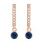 Sapphire Row Natural Gemstone & Diamond Pavé Hoop Earrings - Blue Sapphire, 14K Rose Gold (view 2)