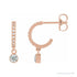 Sapphire Row Natural Gemstone & Diamond Pavé Hoop Earrings - White Sapphire, 14K Rose Gold