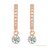 Sapphire Row Natural Gemstone & Diamond Pavé Hoop Earrings - White Sapphire, 14K Rose Gold (view 2)