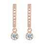 Sapphire Row Natural Gemstone & Diamond Pavé Hoop Earrings - White Sapphire, 14K Rose Gold (view 2)