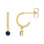 Sapphire Row Natural Gemstone & Diamond Pavé Hoop Earrings - Blue Sapphire, 14K Yellow Gold