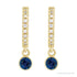 Sapphire Row Natural Gemstone & Diamond Pavé Hoop Earrings - Blue Sapphire, 14K Yellow Gold (view 2)