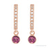 Sapphire Row Natural Gemstone & Diamond Pavé Hoop Earrings - Pink Tourmaline, 14K Rose Gold (view 2)