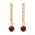 Sapphire Row Natural Gemstone & Diamond Pavé Hoop Earrings - Mozambique Garnet, 14K Yellow Gold (view 2)