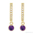 Sapphire Row Natural Gemstone & Diamond Pavé Hoop Earrings - Amethyst, 14K Yellow Gold (view 2)