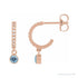 Sapphire Row Natural Gemstone & Diamond Pavé Hoop Earrings - Aquamarine, 14K Rose Gold