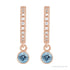 Sapphire Row Natural Gemstone & Diamond Pavé Hoop Earrings - Aquamarine, 14K Rose Gold (view 2)