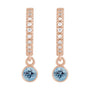 Sapphire Row Natural Gemstone & Diamond Pavé Hoop Earrings - Aquamarine, 14K Rose Gold (view 2)