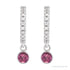 Sapphire Row Natural Gemstone & Diamond Pavé Hoop Earrings - Pink Tourmaline, Platinum (view 2)
