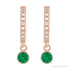Sapphire Row Lab-Grown Gemstone & Diamond Pavé Hoop Earrings - Emerald, 14K Rose Gold (view 2)