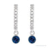 Sapphire Row Lab-Grown Gemstone & Diamond Pavé Hoop Earrings - Blue Sapphire, Platinum (view 2)