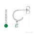 Sapphire Row Lab-Grown Gemstone & Diamond Pavé Hoop Earrings - Emerald, 14K White Gold
