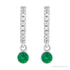 Sapphire Row Lab-Grown Gemstone & Diamond Pavé Hoop Earrings - Emerald, Platinum (view 2)
