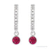 Sapphire Row Lab-Grown Gemstone & Diamond Pavé Hoop Earrings - Ruby, 14K White Gold (view 2)