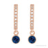 Sapphire Row Lab-Grown Gemstone & Diamond Pavé Hoop Earrings - Blue Sapphire, 14K Rose Gold (view 2)