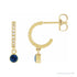 Sapphire Row Lab-Grown Gemstone & Diamond Pavé Hoop Earrings - Blue Sapphire, 14K Yellow Gold