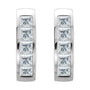 Sapphire Row Natural Diamond Princess Channel-Set Huggie Earrings - 14K White Gold (view 2)