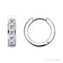 Sapphire Row Natural Diamond Princess Channel-Set Huggie Earrings - Platinum