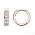 Sapphire Row Natural Diamond Princess Channel-Set Huggie Earrings - 14K Rose Gold
