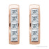 Sapphire Row Natural Diamond Princess Channel-Set Huggie Earrings - 14K Rose Gold (view 2)