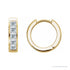 Sapphire Row Natural Diamond Princess Channel-Set Huggie Earrings - 14K Yellow Gold