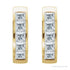 Sapphire Row Natural Diamond Princess Channel-Set Huggie Earrings - 14K Yellow Gold (view 2)