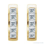 Sapphire Row Natural Diamond Princess Channel-Set Huggie Earrings - 14K Yellow Gold (view 2)